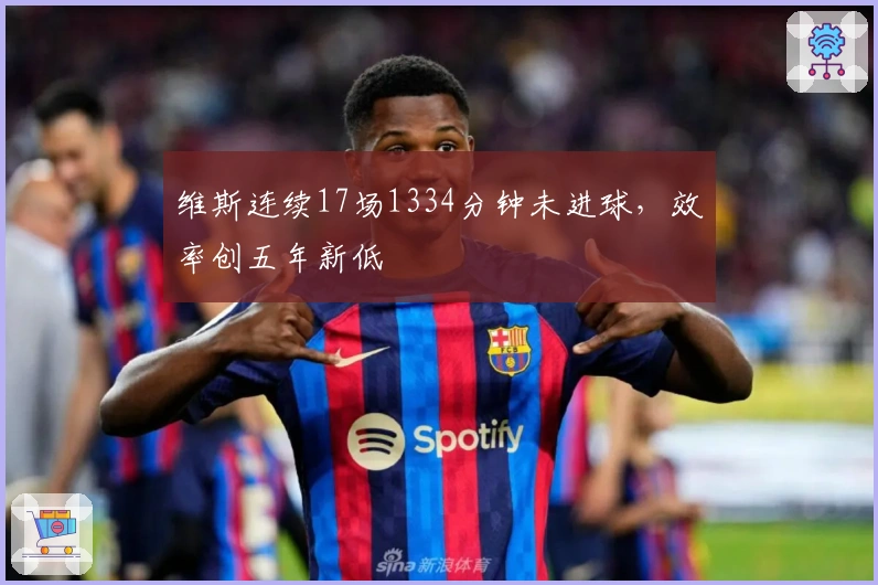 维斯连续17场1334分钟未进球，效率创五年新低